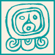 An intricate Maya hieroglyph that has a central face.