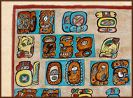 Painting showing the Haab cycle which is 365 days, and approximates the solar year.