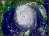 This image shows a hurricane from space.