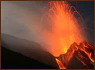 This image shows a volcano eruption.