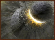 Picture of planets colliding.